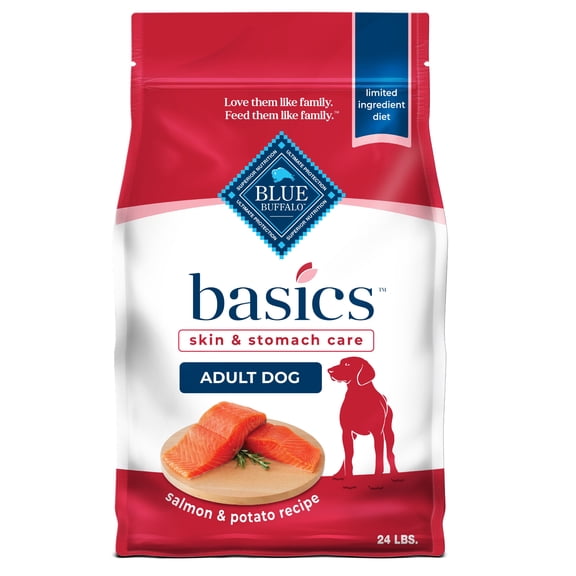 Blue Buffalo Basics Adult Dry Dog Food, Salmon, Chicken Free, 24lbs Bag