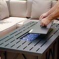 thumbnail image 5 of Pebble Lane Living Outdoor 55000 BTU Propane Black Finish and Glass Fire Pit Heater with Protective PVC Cover - 43"L x 22" W x 24.4" H, 5 of 8