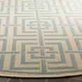 thumbnail image 3 of Safavieh Linden Derbhile Geometric Indoor/Outdoor Area Rug, Cream/Aqua, 6'7" x 6'7" Round, 3 of 8