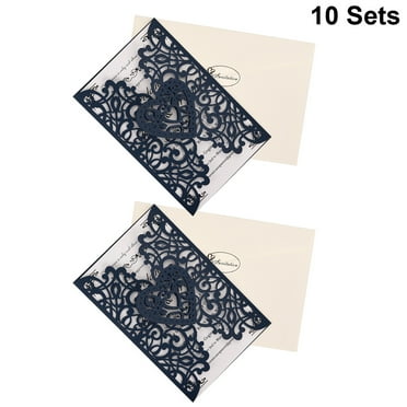 GOOHOCHY Beige Paper Wedding Invitation Sets with Elegant Design and Sealing Stickers Each Set Includes Card
