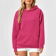 thumbnail image 6 of Women's Long Sleeve Hoodie Pullover with Pocket Oversized Streetwear Casual Cotton Sweatshirt for Fall and Winter, 6 of 9