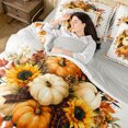 thumbnail image 5 of Erosebridal Pumpkin Wreath 7-Piece Twin Bedding,Fall Harvest Bedding Comforter Set,Khaki,Reversible, 5 of 6