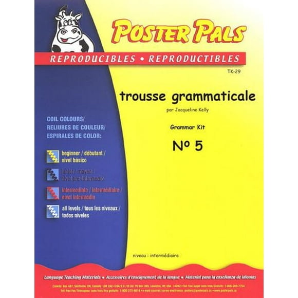 French Reproducible Teaching Activities for the FSL Classroom Grammer Kit - No 5
