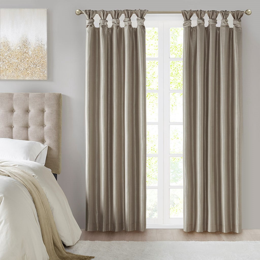 MAYEERTY 50x84" Blackout Twist Tab Window Curtain Panel, Pewter