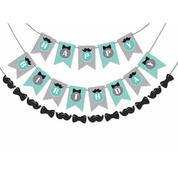 Inkdotpot Birthday Party DecorationsHappy Birthday Party GarlandBaby Boy Little ManPennant Banner Flag