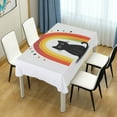 thumbnail image 4 of Yayeee Tablecloths 54" x 54" Rectangle Wrinkle Resistant Party Table Cover, Black Cat Rainbow, 4 of 8