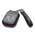 thumbnail image 2 of Vitodeco Leather Smart Key Fob Case Compatible with Chevrolet Silverado 1500, 2500, 3500 2019 - 2023, GMC Sierra 2019 - 2023 (5-Button, Black/Red), 2 of 5