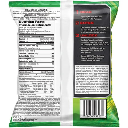 Doritos Dinamita Chile Limn Flavored Rolled Tortilla Chips 3.75 oz. Bag