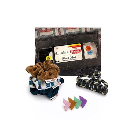 Kitsch Welcome to California Stranger Things Hair Accessories, Classic Ponytail Holders - 5pc Set