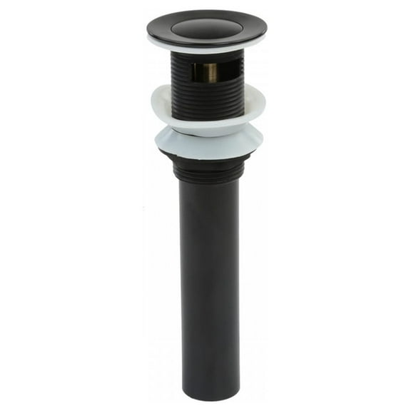 Black Pop Up Sink Drain w/Overflow Standard 1 1/4" OD Pipe and fits 1 3/4" Drain Hole Openings Renovators Supply
