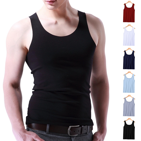 cocolona Mens Summer Tank Tops Crew Neck Sleeveless Sports Tank Tops Fashion Casual Lightweight T-shirts
