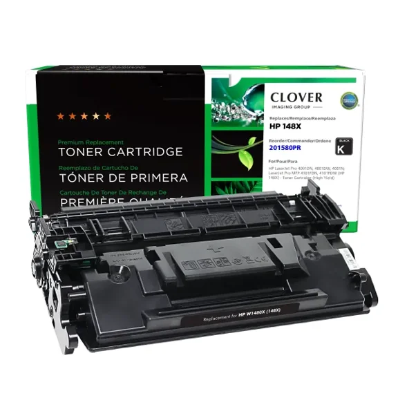 Remanufactured Clover Imaging High Yield Toner Cartridge (Reused OEM Chip) compatible with HP 148X (W1480X)