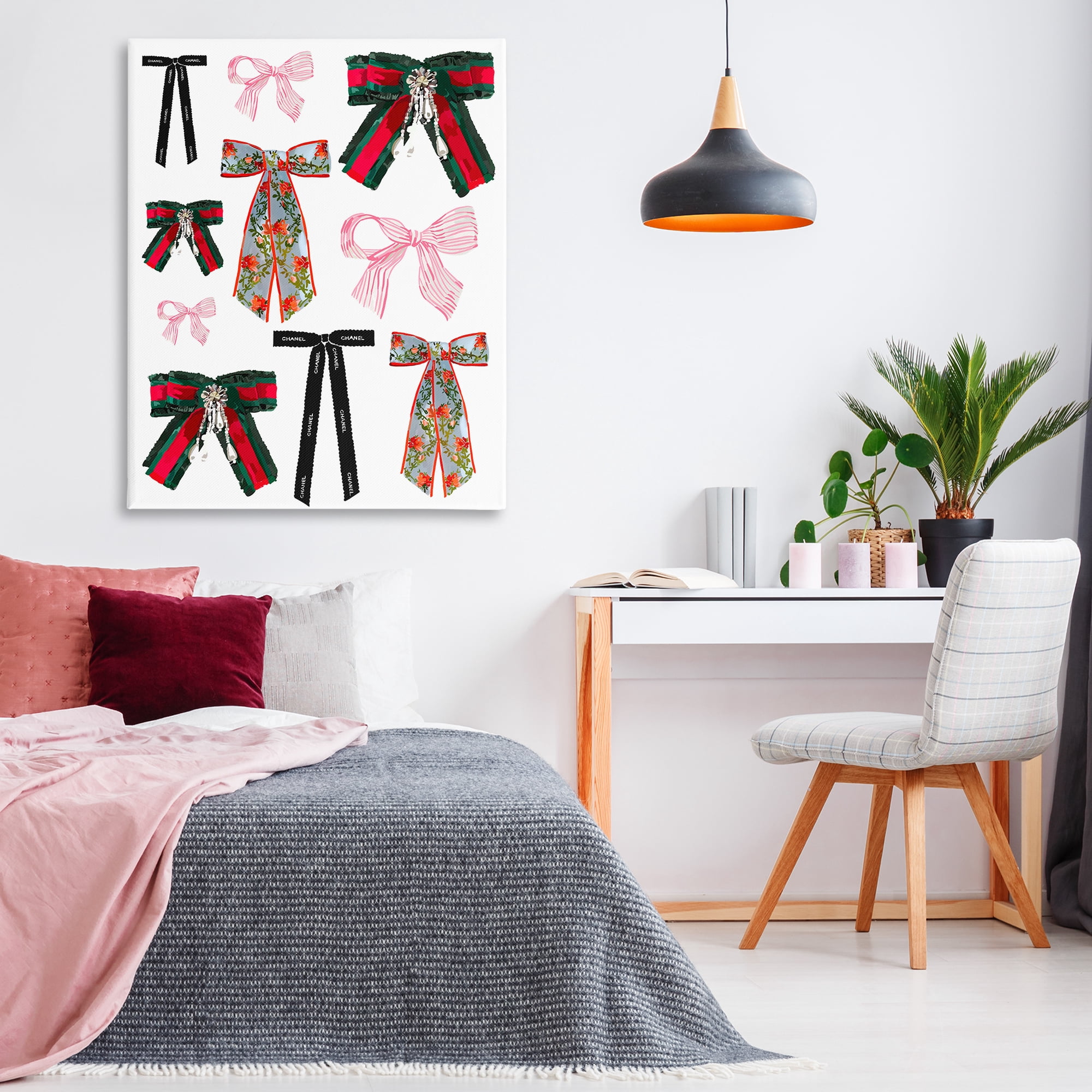 Stupell Industries Patterned Fashion Ribbons Beauty & Fashion Painting Gallery Wrapped Canvas Art Print Wall Art, 36 x 48
