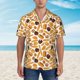 thumbnail image 2 of Balery Coffee Bun Hot Dog Camisas hawaianas de manga corta para hombre, camisas playeras de corte holgado, camisas de vacaciones con botones,3X-Large, 2 of 7