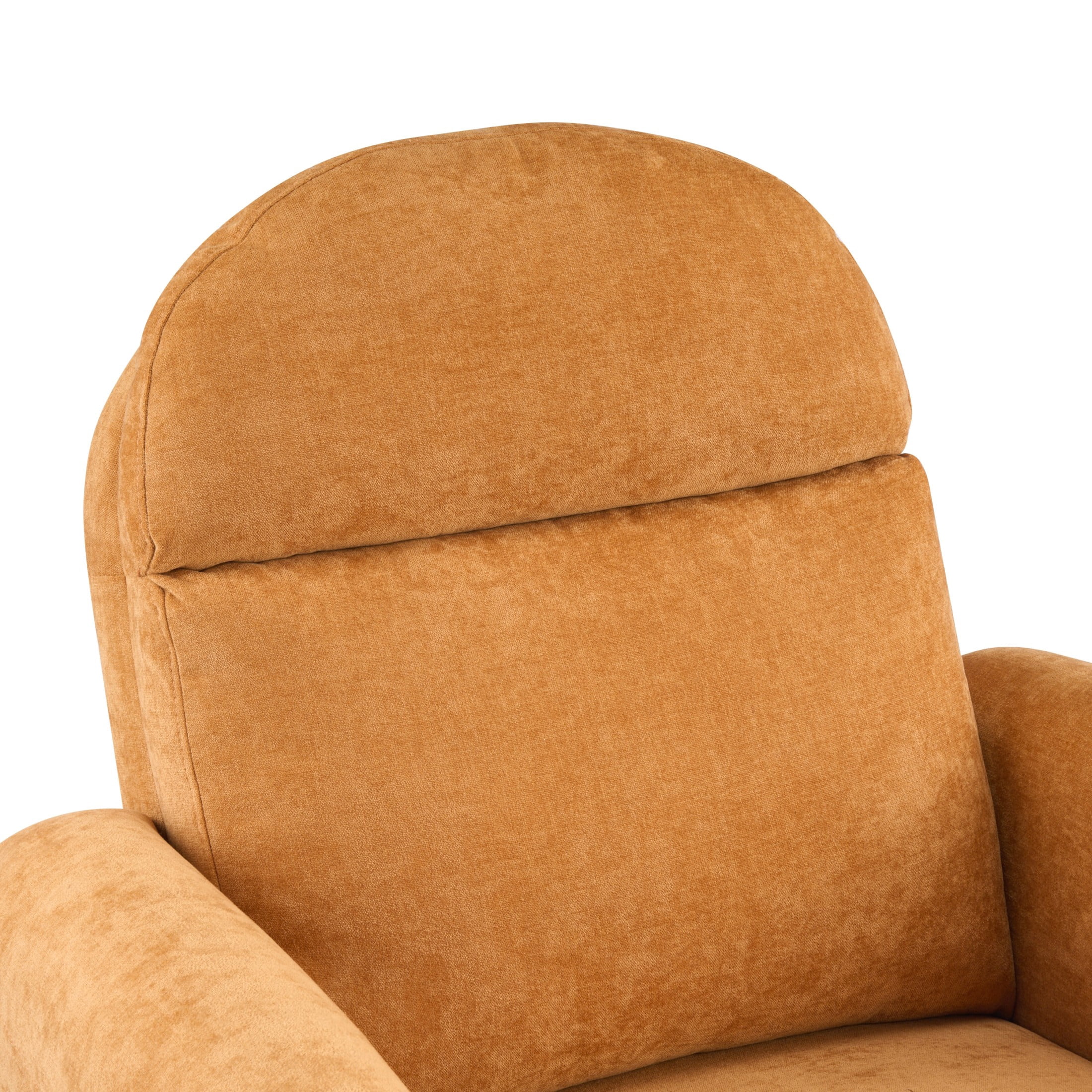 Christopher Knight Home 360° Swivel Glider Chair, Manual Upholstered Recliner with Wood Base, Pumpkin Yellow