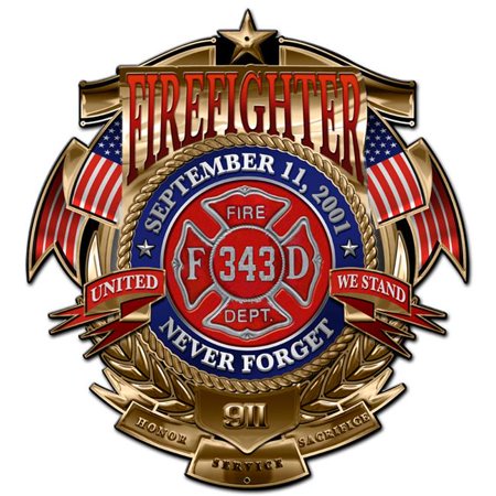 

Erazorbits ERA049 15 x 16 in. Firefighter Never Forget Plasma Metal Sign