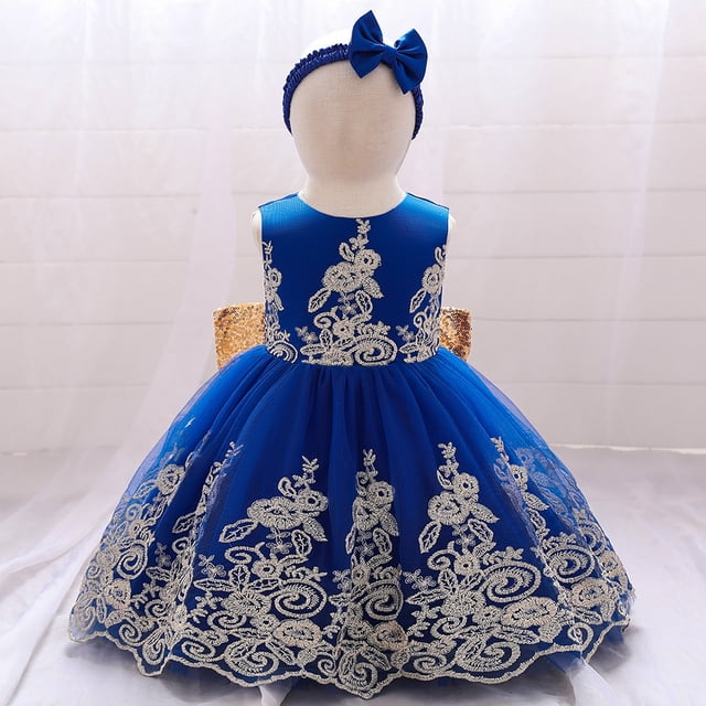 Vestido de novia para bebé, vestido de princesa para niña, vestido de princesa de encaje esponjoso con lazo para niña
