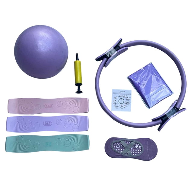 7-Piece Kit for Total Body Toning and Enhanced Flexibility with Resistance Bands and Exercise Rings