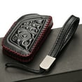 thumbnail image 5 of Vitodeco Genuine Leather Smart Key Fob Case with Leather Key Strap Compatible for Chevrolet Corvette (2020 - 2026 Models) - 7-Button, Black/Red, 5 of 6