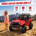 thumbnail image 6 of Wisairt 24 Volt Ride on Toys, 4WD 800W Power Car Wheel with Remote, 24V Ride ons with 2 Seater, Electric Car for Kids with Music, LED Lights, Seat Belt & Lockable Doors, 3-8 Years Old, Red, 6 of 9