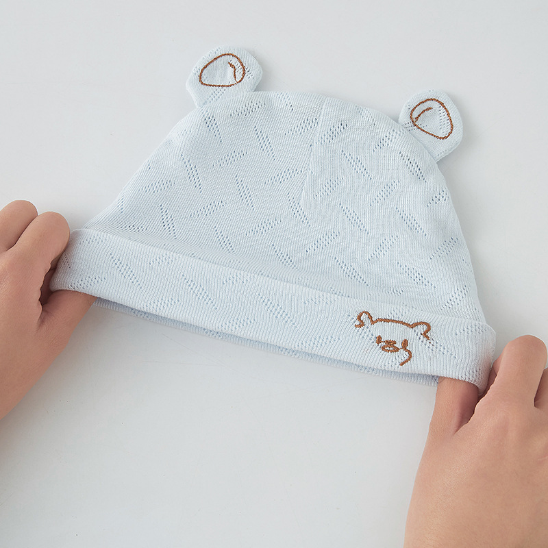 QWZNDZGR Baby Fetal Cap Spring, Autumn And Summer Thin Pure Cotton Newborn Baby 0 Boys And Girls 3 Months Boneless Newborn Protective Halogen Cap