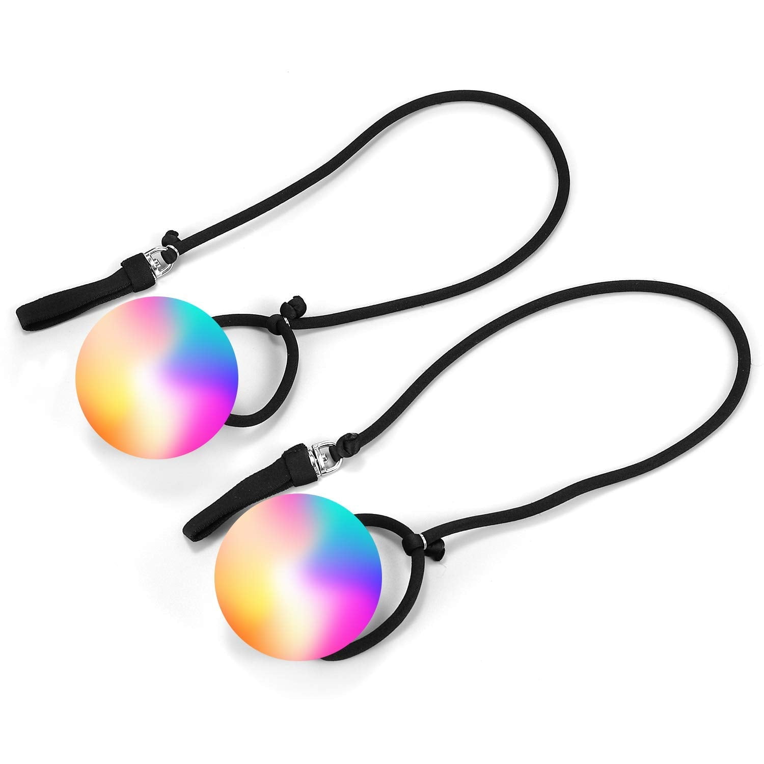 WANBY 1 Pair Poi LED Thrown Balls for Professional Hip hop Belly Dance Level Hand Props for Kids Gift