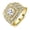 CR6594 gold, variant on Titanium Wedding Band for Men Comfort Fit CZ Engagement Ring Father’s Day Gift With White Gift Box Packaging