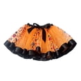 thumbnail image 3 of CUZIBR Kids Girls Ballet Skirts Elastic Waist Party Polka Dot Mesh Tutu Tulle Skirt With Sparkly Sequins Headband Tiered Stylish Dancewear Set,Orange,2-3 Years, 3 of 3