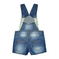 thumbnail image 2 of Kidscool Space Baby & Little Girls Pink Elephant & Rainbow embroidereded Moustached Effect Denim Shortalls,Blue,2-3 Years, 2 of 7