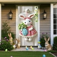 thumbnail image 5 of Kumdkd Easter Bunny Door Banner, 70x35in Pastel Spring Flowers & Eggs Hanging Decor with Bow, Indoor/Outdoor Holiday Banner for Porch, Wall - Washable Reusable, 5 of 5