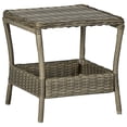thumbnail image 1 of Mesa de patio VidaXL cuadrada con estructura de poliratán marrón, 1 of 5
