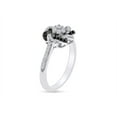 thumbnail image 2 of 1/3 Carat Natural White And Black Round Cut Diamond Flower Knot Engagement Promise Ring In 14K White Gold Over Sterling Silver (0.33 Cttw, I2-I3 Clarity), 2 of 3