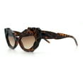 thumbnail image 6 of Womens Floral Thick Plastic Foliage Oval Retro Fashion Plastic Sunglasses Tortoise - Brown, 6 of 8