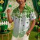 thumbnail image 4 of Ceisia Men's St. Patrick's Day Clover Print Short Sleeve Button-Down Shirt Collection | Ombre Clover Burst Print Button-Up Shirt Gifts, 4 of 9