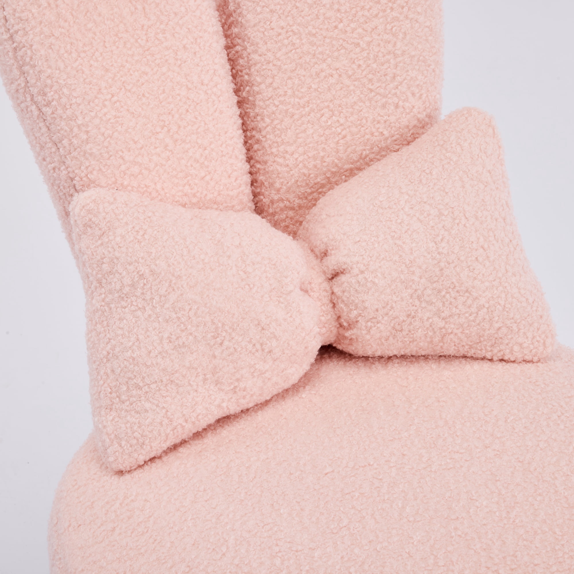 Ktaxon Teddy Fleece Office Chair, Rabbit Ear Backrest Vanity Chair, Adjustable Swivel Reading Chair for Home Office Pink