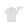 thumbnail image 4 of TiaoBug Mens Womens Short Sleeve Chef Coat Kitchen Hotel Uniform Shirts Cook Jacket with Hat Restaurant Workwear White-B XL, 4 of 7