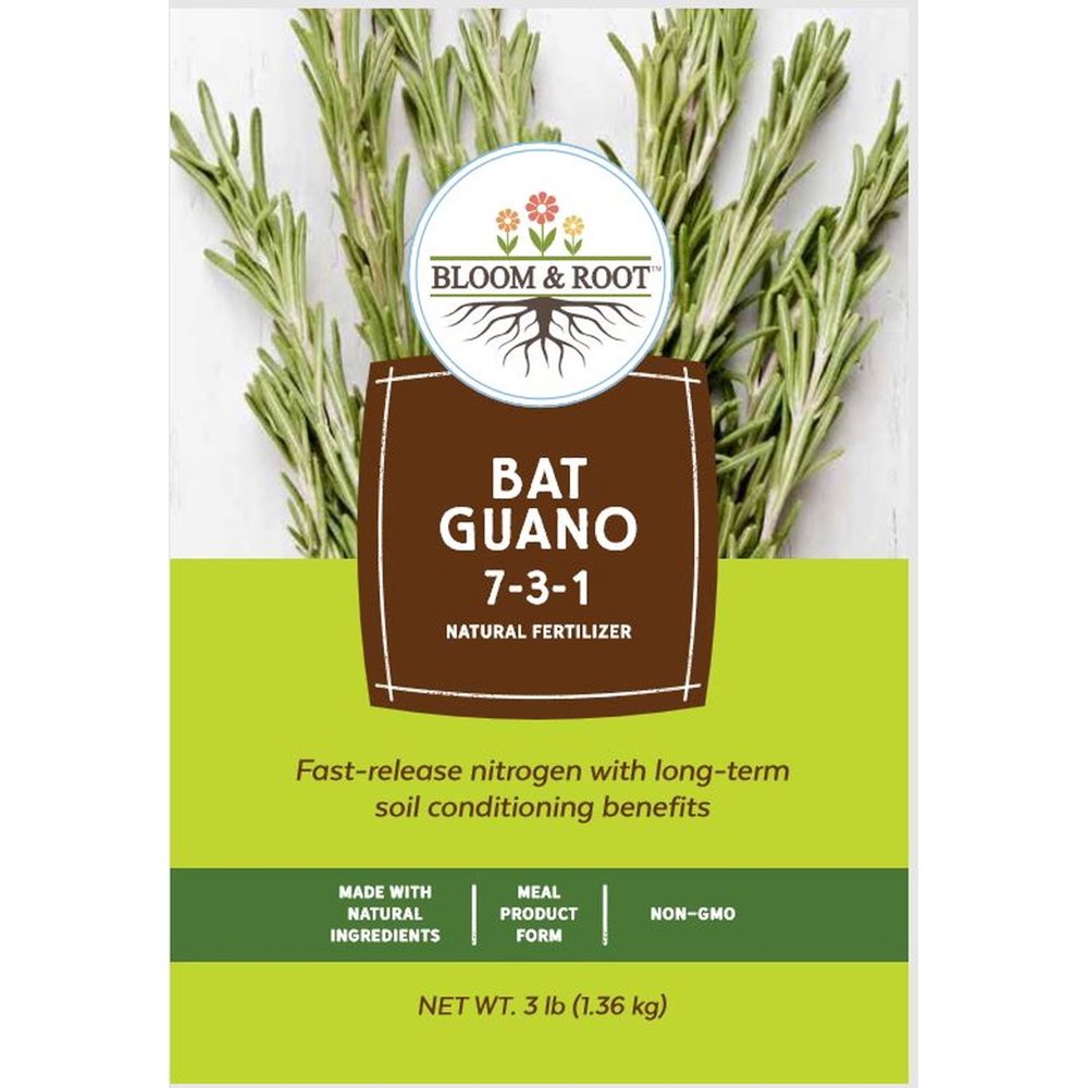 BLOOM & ROOT Natural Bat Guano Fertilizer 731, 3 Lbs