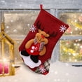 thumbnail image 3 of Christmas Deer Cloth Stocking Gift Bag – Medium 38cm (15in) Burlap-Style Stocking with Deer Embroidery – Candy Gift Bag Decor, 3 of 8