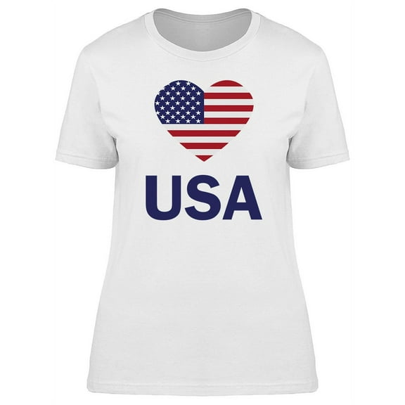 I Love Usa Slogan T-Shirt Women -Image by Shutterstock, Female Large