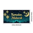 thumbnail image 3 of LUUFILx Ramadan Mubarak Backdrop Decorations Lanterns Crescent Stars Mosque Celebration Party Supplies Banner Ramadan Kareem Festive Display Photography Props, 3 of 9