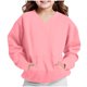 thumbnail image 4 of Blusas y camisas de manga larga con cuello redondo para niños y niñas, sudaderas casuales de manga larga, lindas sudaderas de gran tamaño con bolsillo de polar, chaquetas para niñas, 4 of 8