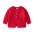 thumbnail image 1 of Esaierr Kids Baby Girl Cardigan Sweater Thin Sweater Crewneck Long Sleeve Prints,Button, Solid Color Cardigans for Toddler 12m-6years, 1 of 5