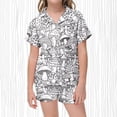 thumbnail image 2 of Pyjama pour Filles, Ensemble de Pyjama à Manches Courtes Imprimé DIY avec Boutons Mignons, Confortable et Respirant, 2 of 6