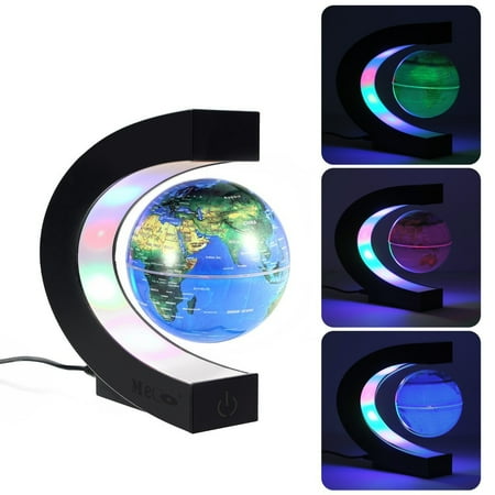 Globe Shape - MECO 3'' C Shape Magnetic Levitation Floating Globe with LED Lights Anti Gravity Floating Globe World Map for Desk Decoration