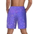 thumbnail image 2 of Lsque Mens Swim Trunks Purple Glitter Pattern - Bathing Suit Compression Liner - Beach Swim Shorts Swimwear - (S-3XL) - Stretch Quick Dry -Small, 2 of 9