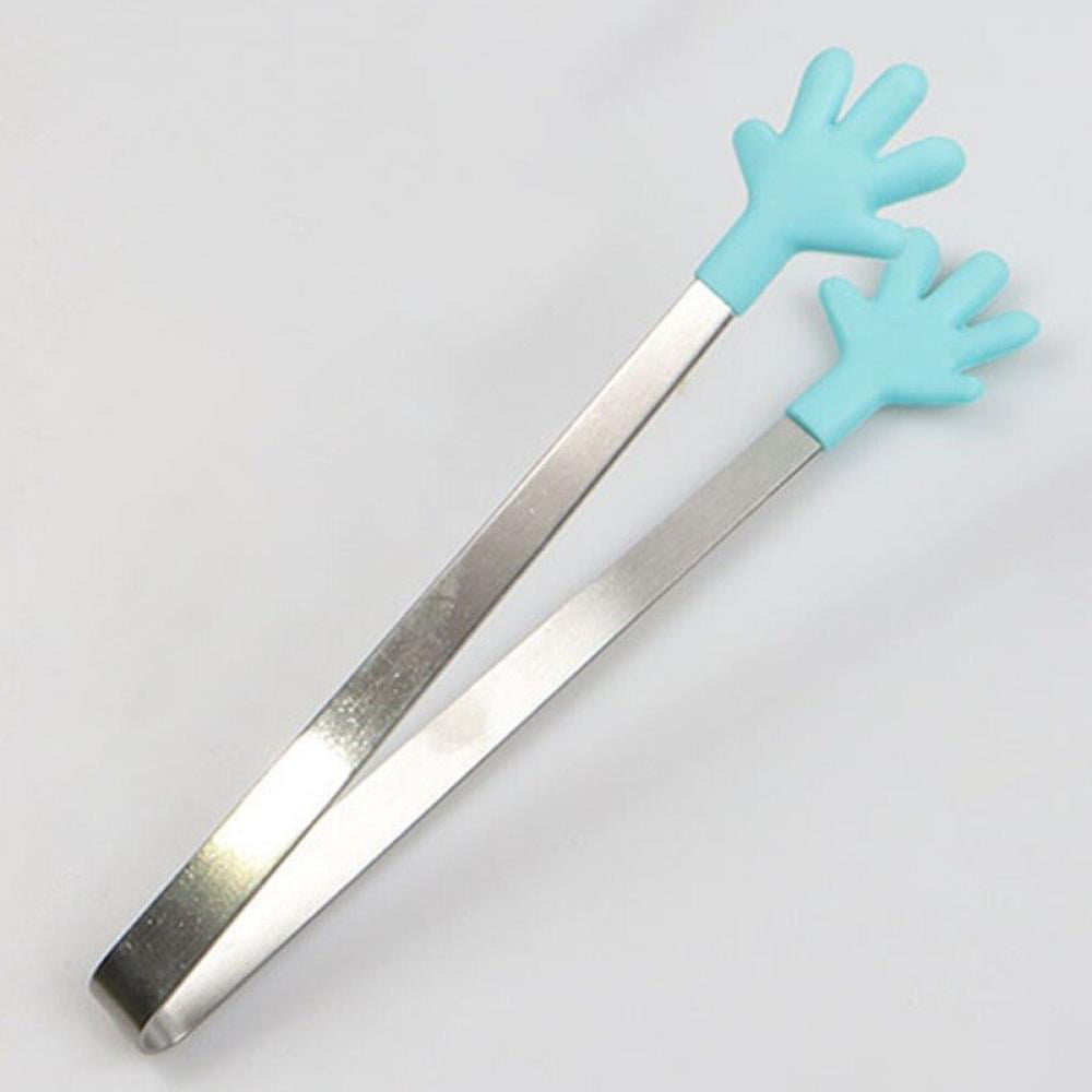 Palm Stainless Steel Silicone Sugar Tongs Food Clip Cake Clamp Kitchen Tool Hot
