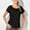 Black, variant on Women's Short Sleeve Workout T-Shirts Crew Neck Sports Yoga Running Dry Tops Back Split Tee