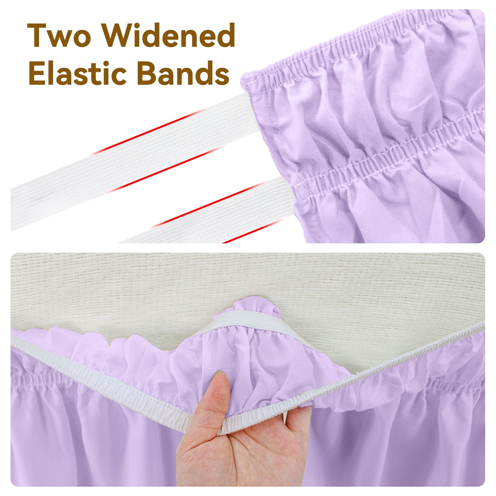 Purple Skirts, Wrap Around Dust Ruffle for Twin Beds, 18-inch Tailored Drop, Easy to Install and Clean