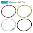thumbnail image 3 of Uxcell 5.9" Length Wire Keychain Cable, 12Pcs Stainless Steel 2mm Key Ring for Hiking Sport, Red Black Gold Transparent, 3 of 6
