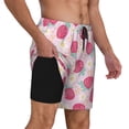 thumbnail image 2 of Rateoe Floral Strawberr Pattern Men’s Swim Shorts with Compression Liner – Double-Layered Quick-Dry Swimwear, Comfortable & Stretchy Beach Shorts-Small, 2 of 6